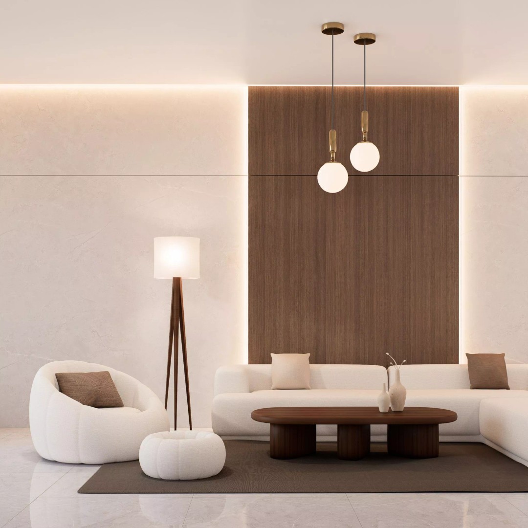 Modern Living Room 3D Model – Minimalist Interior Scene, Blender - View 4