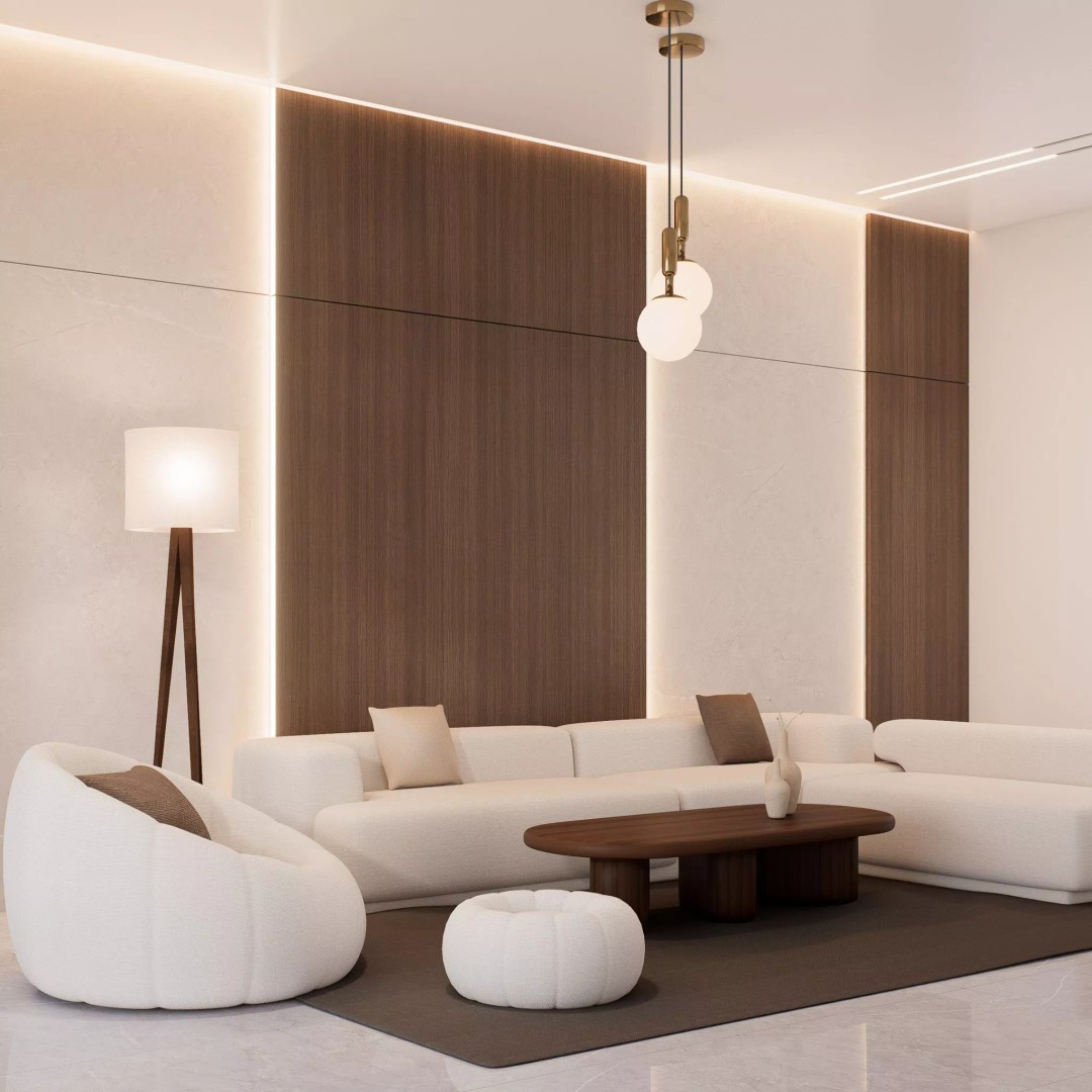 Modern Living Room 3D Model – Minimalist Interior Scene, Blender - View 5
