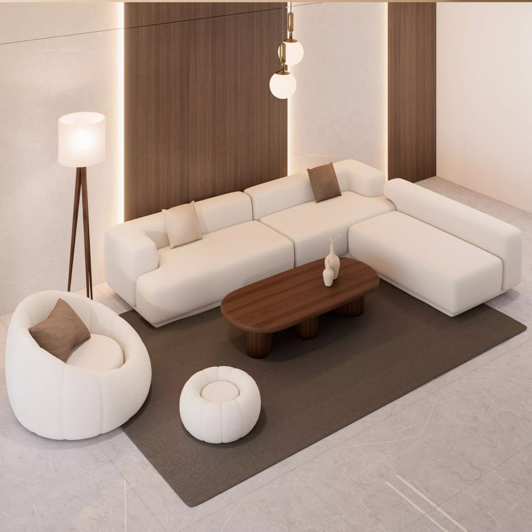 Modern Living Room 3D Model – Minimalist Interior Scene, Blender - View 7