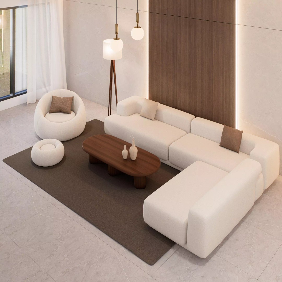 Modern Living Room 3D Model – Minimalist Interior Scene, Blender - View 8