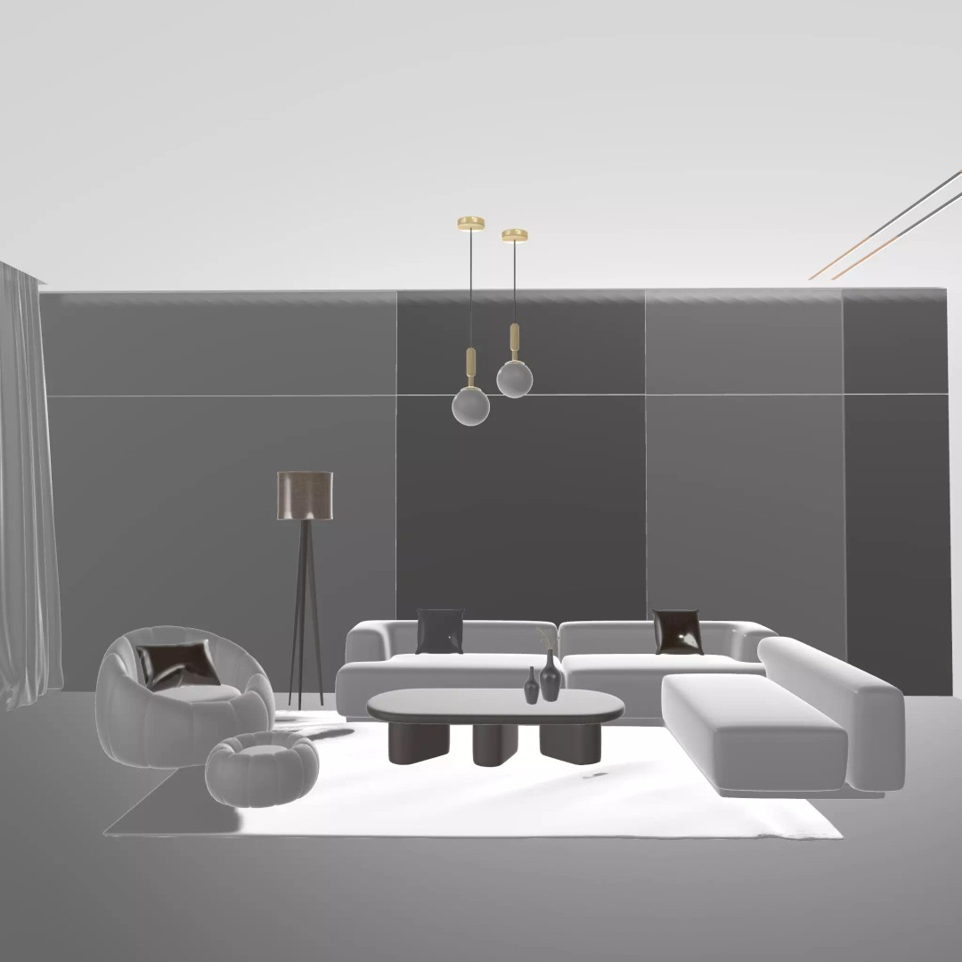 Modern Living Room 3D Model – Minimalist Interior Scene, Blender - View 9