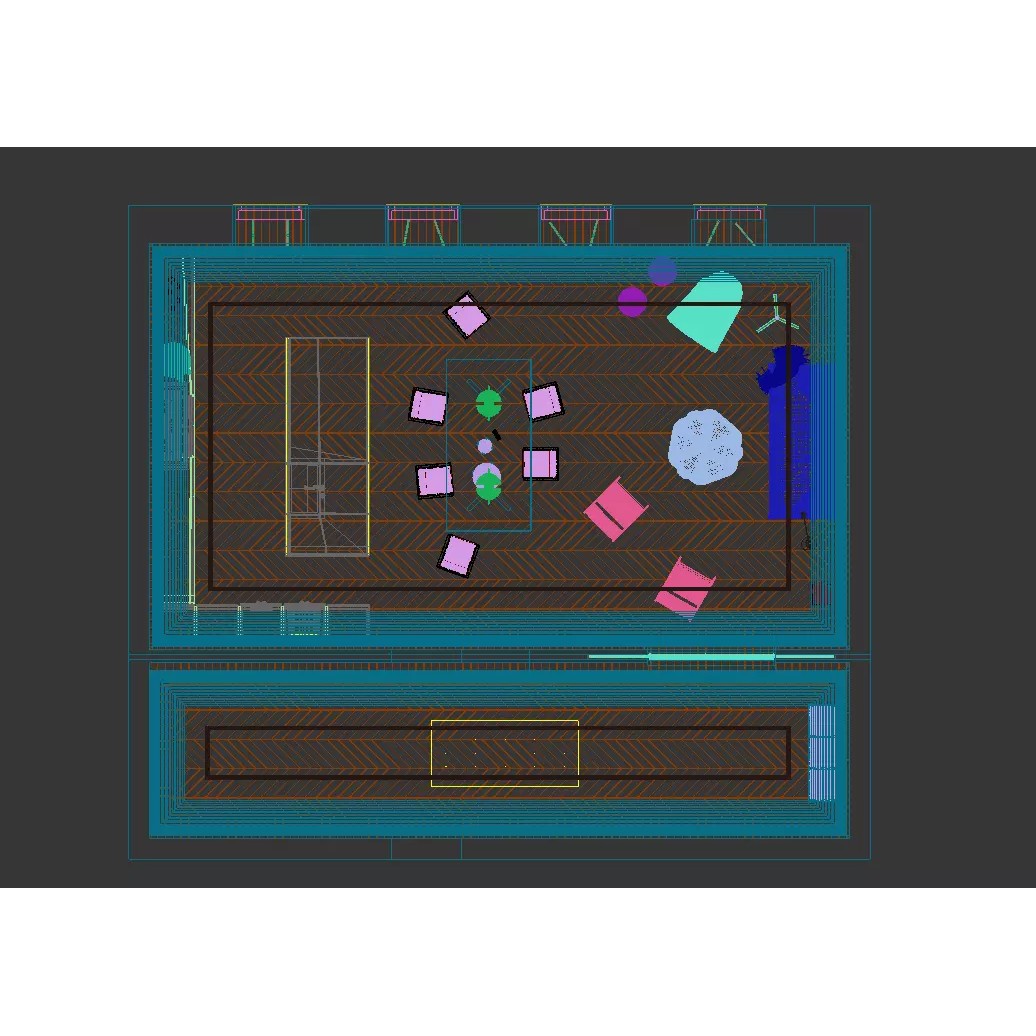 Minimalist Living Room 3D Model – High Poly Interior Scene, FBX, OBJ
