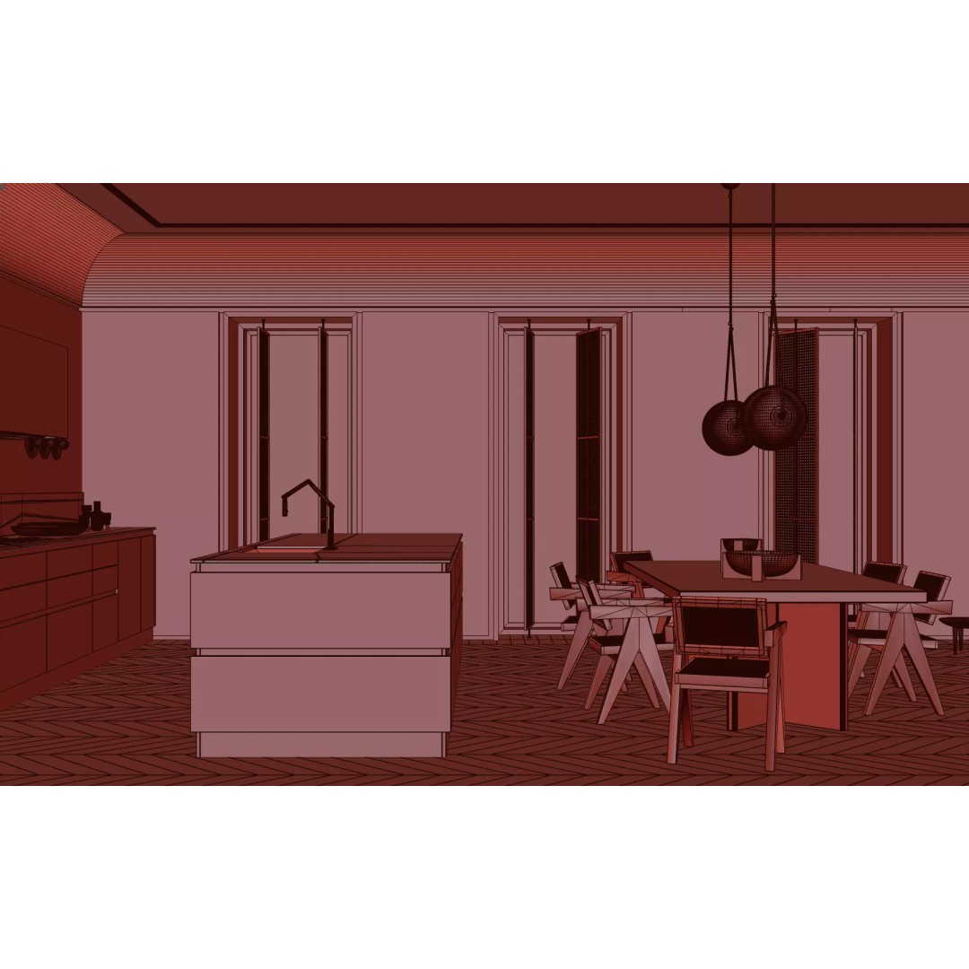 Minimalist Living Room 3D Model – High Poly Interior Scene, FBX, OBJ - View 12