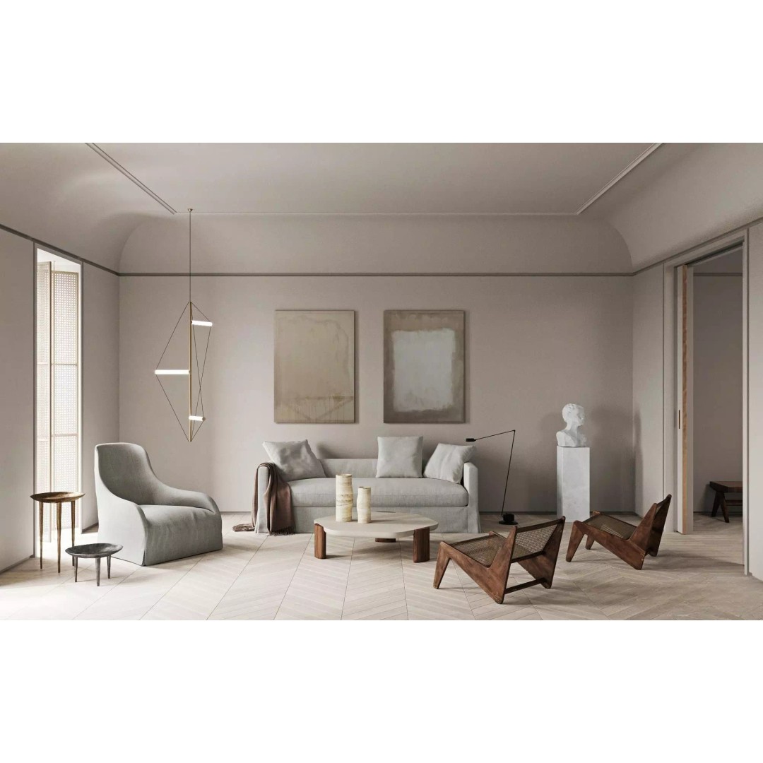 Minimalist Living Room 3D Model – High Poly Interior Scene, FBX, OBJ - View 2