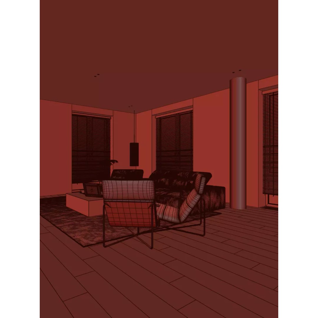 Modernist Living Room 3D Model – PBR Interior for Archviz, Blender, FBX - View 11
