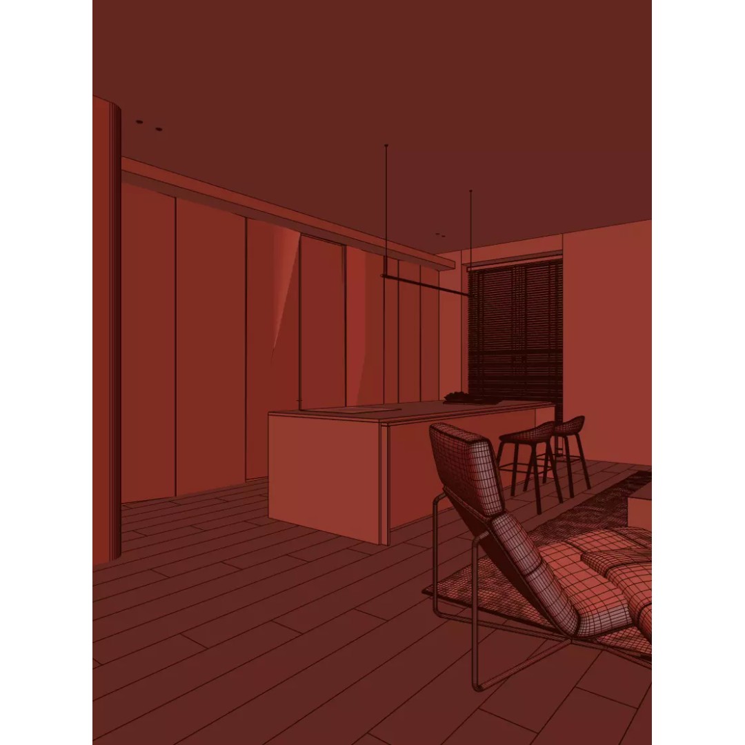 Modernist Living Room 3D Model – PBR Interior for Archviz, Blender, FBX - View 12