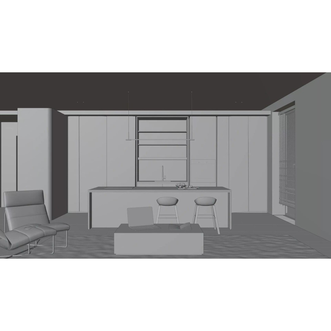 Modernist Living Room 3D Model – PBR Interior for Archviz, Blender, FBX - View 13