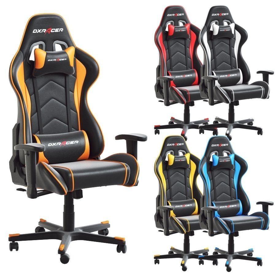 DXRacer Formula Series Gaming Chair 3D Model – PBR Game Asset, FBX - View 3