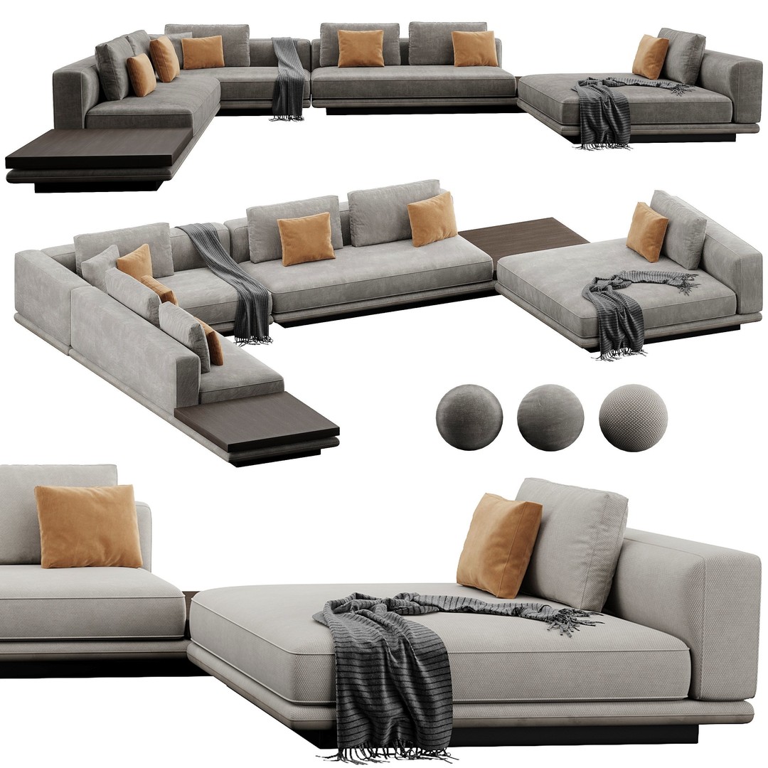 Horizonte Sofa 3D Model – Modern Furniture Asset, FBX, OBJ - View 3