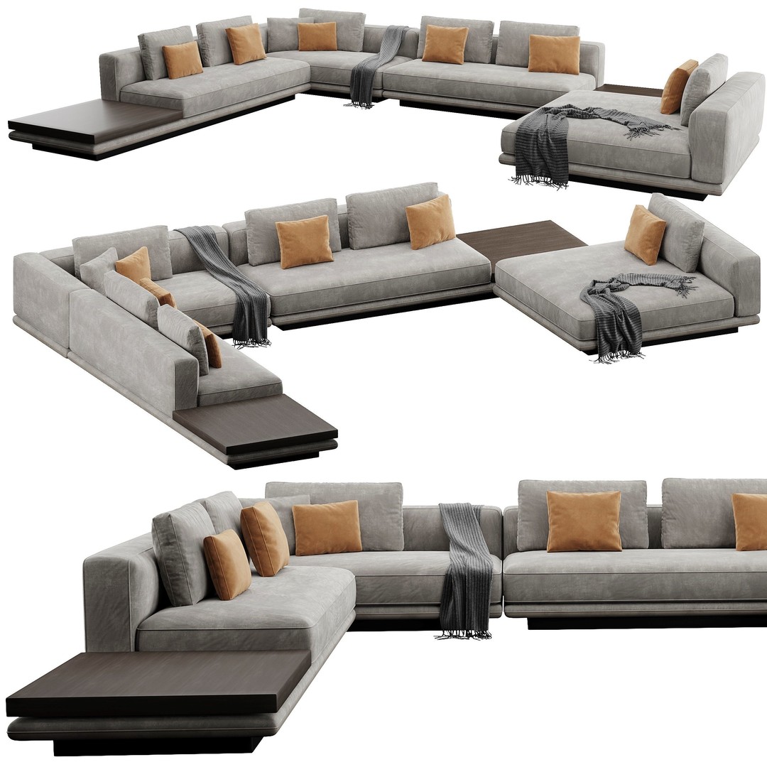 Horizonte Sofa 3D Model – Modern Furniture Asset, FBX, OBJ - View 4