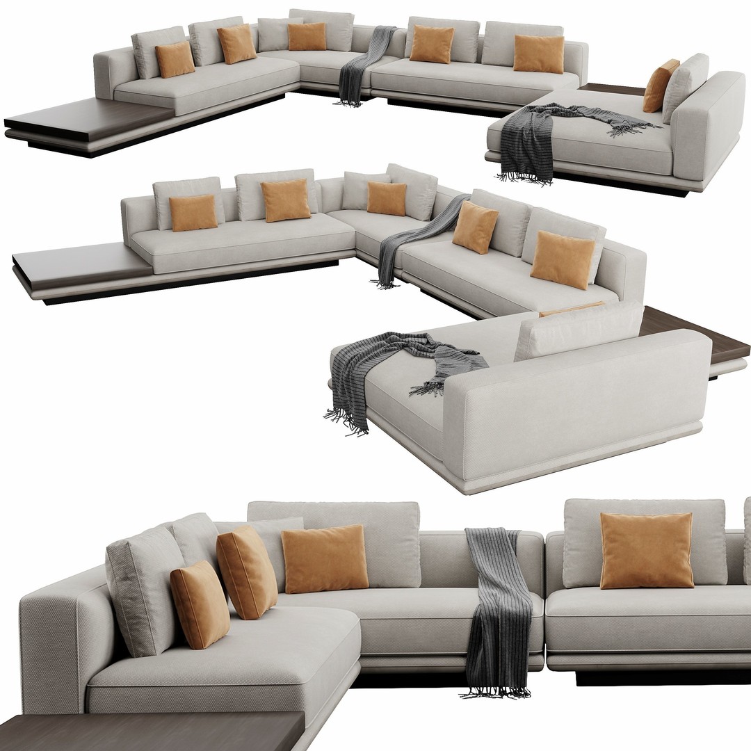 Horizonte Sofa 3D Model – Modern Furniture Asset, FBX, OBJ - View 6