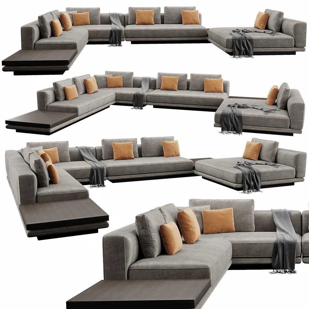 Horizonte Sofa 3D Model – Modern Furniture Asset, FBX, OBJ - View 7