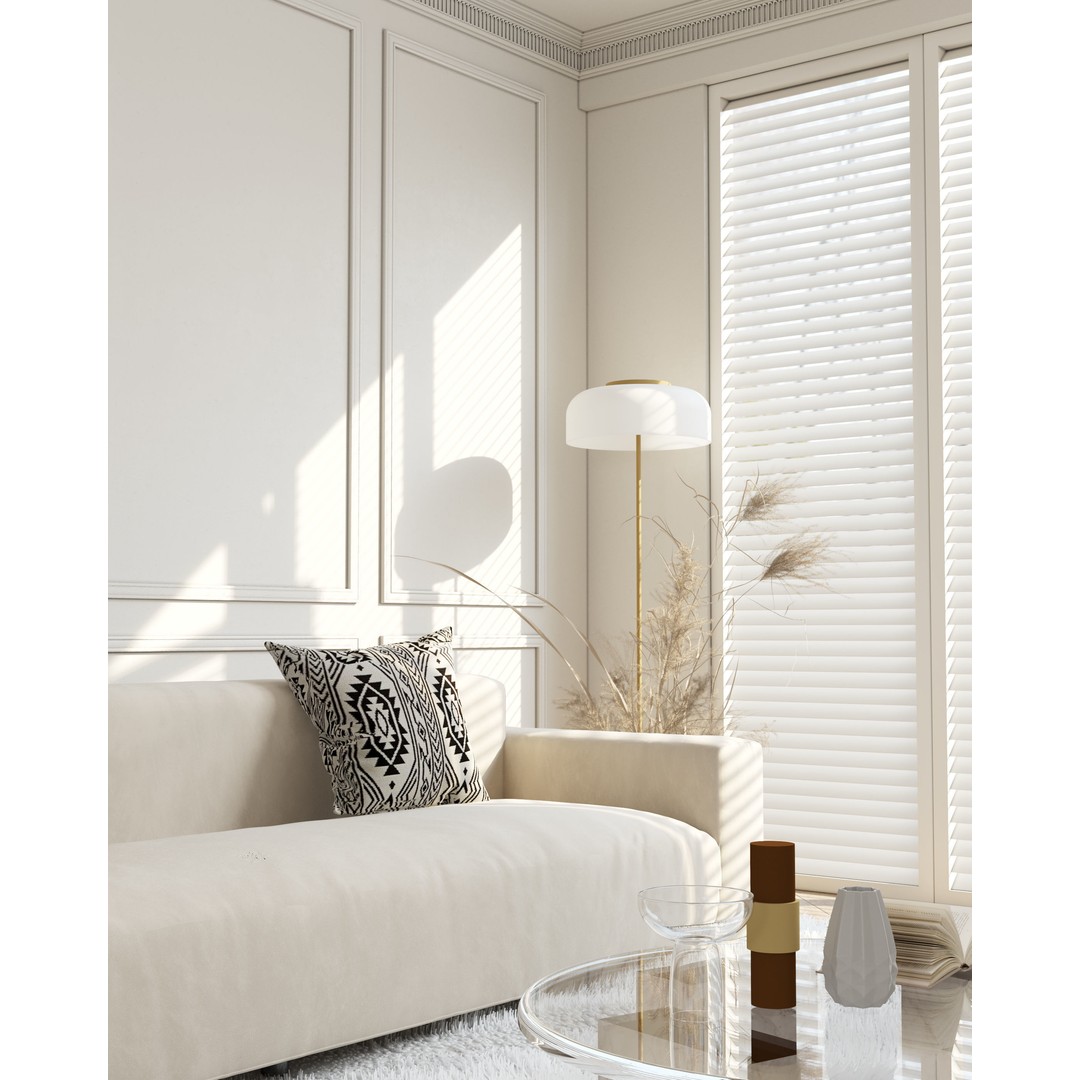 Parisian Living Room 3D Model – Detailed Interior Design, PBR - View 19