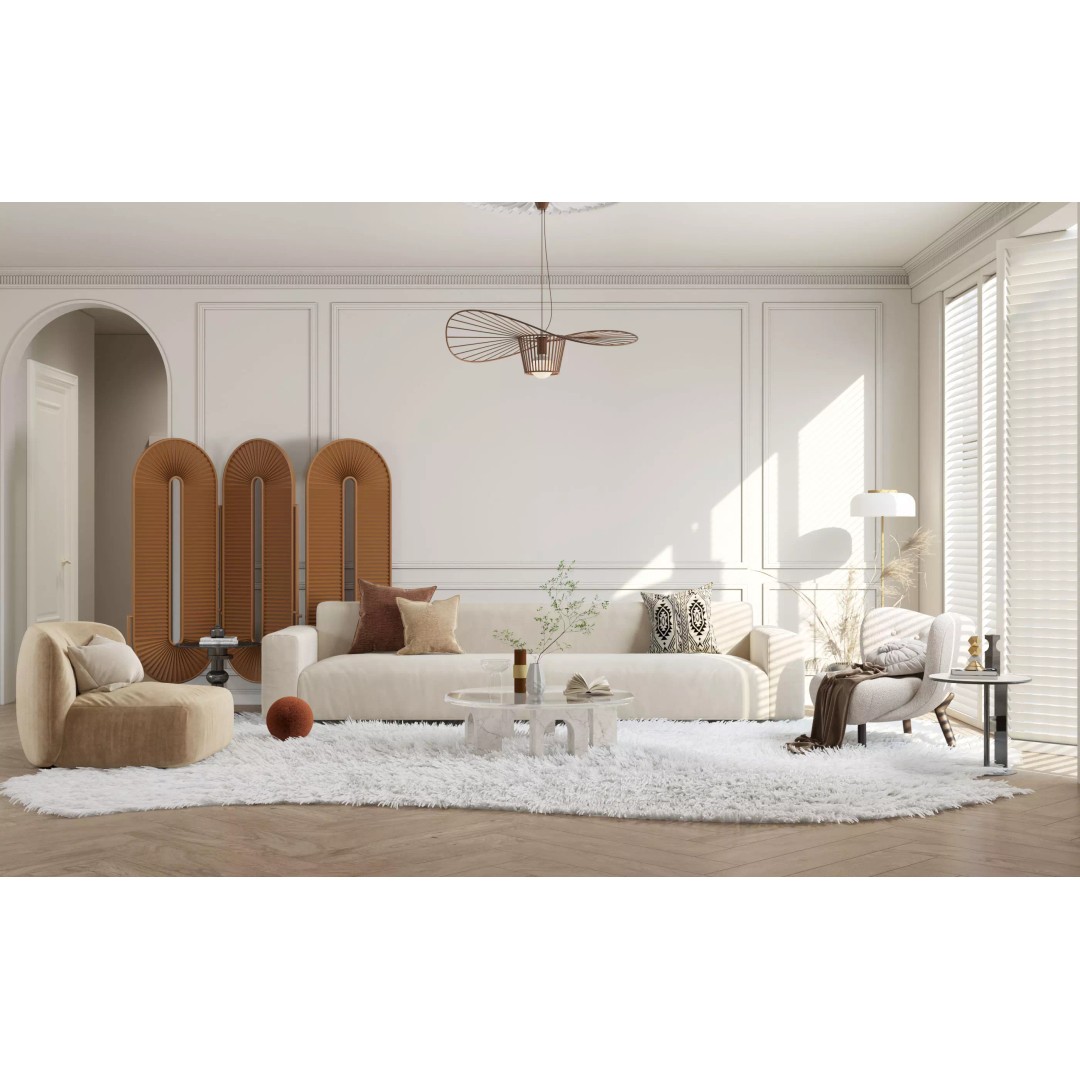 Parisian Living Room 3D Model – Detailed Interior Design, PBR - View 2