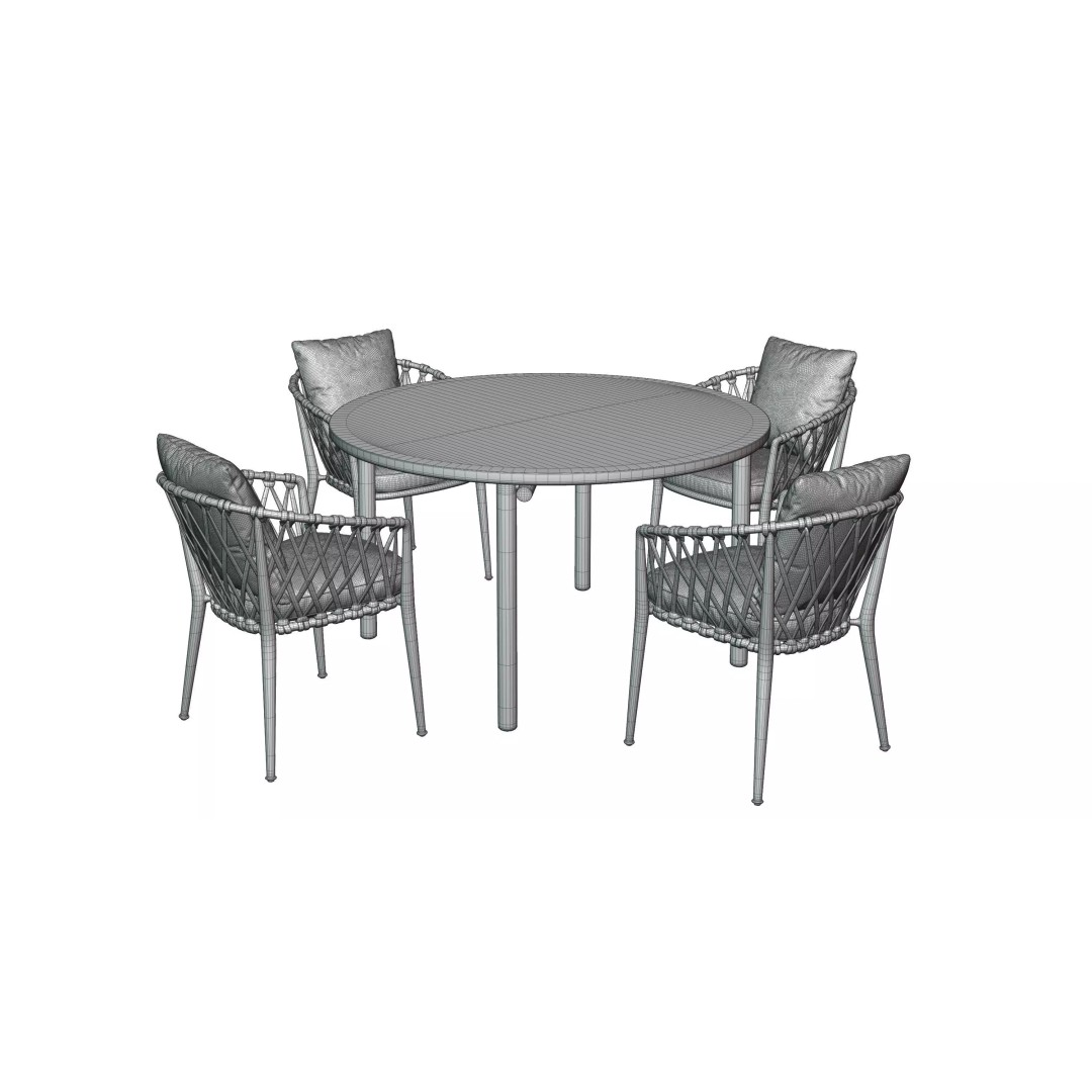Round Dining Table & Chair 3D Model – High-Quality PBR Asset for Blender