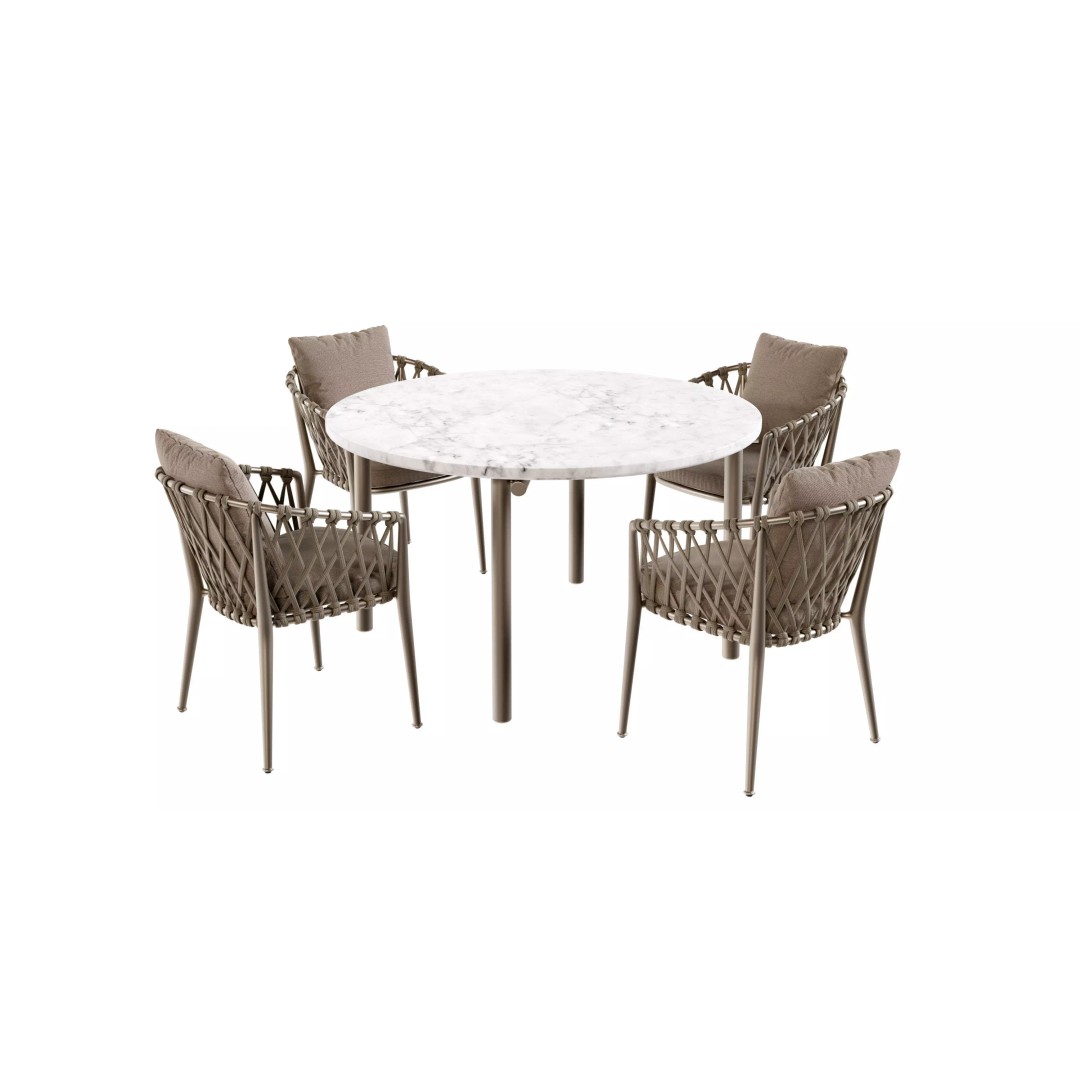 Round Dining Table & Chair 3D Model – High-Quality PBR Asset for Blender - View 5
