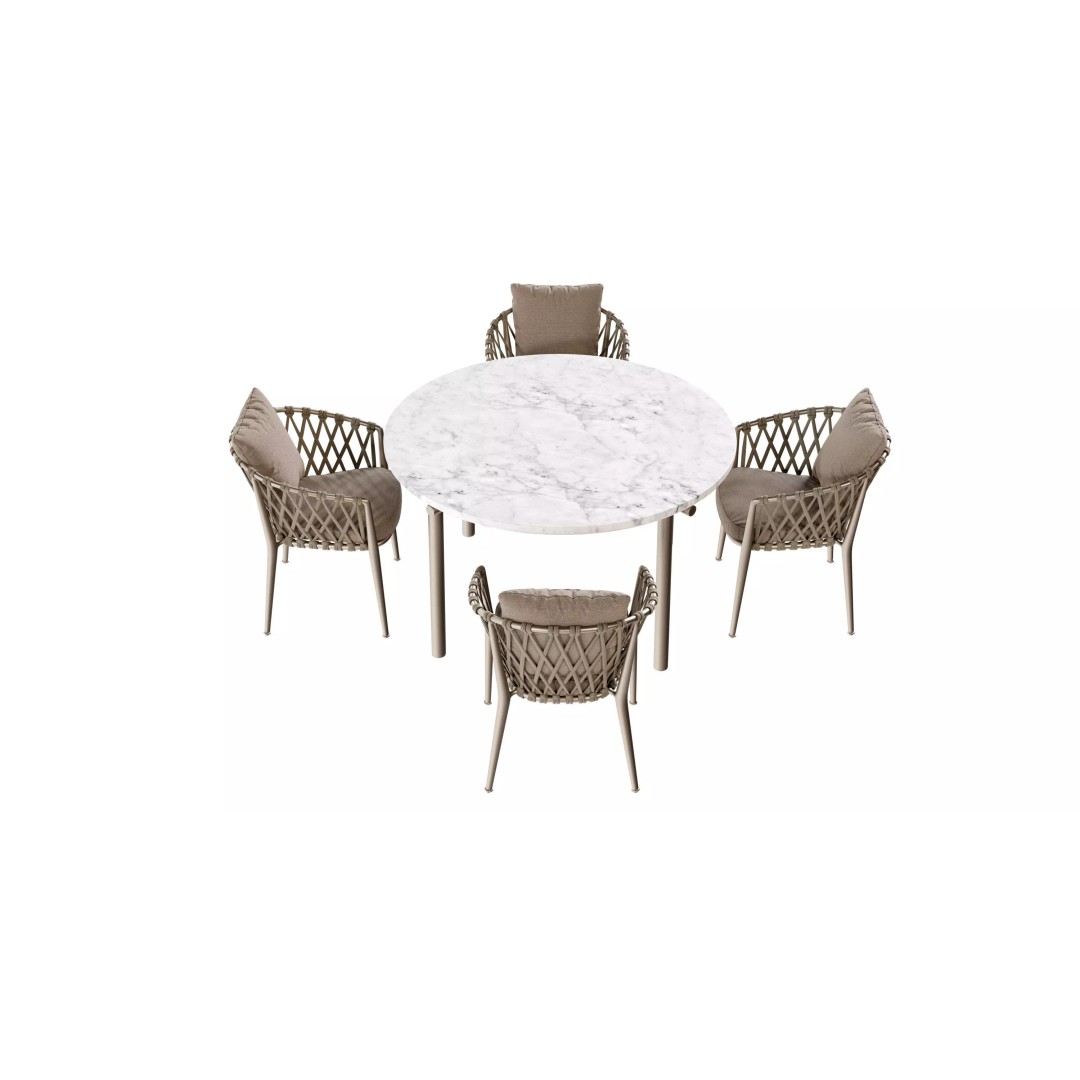 Round Dining Table & Chair 3D Model – High-Quality PBR Asset for Blender - View 6