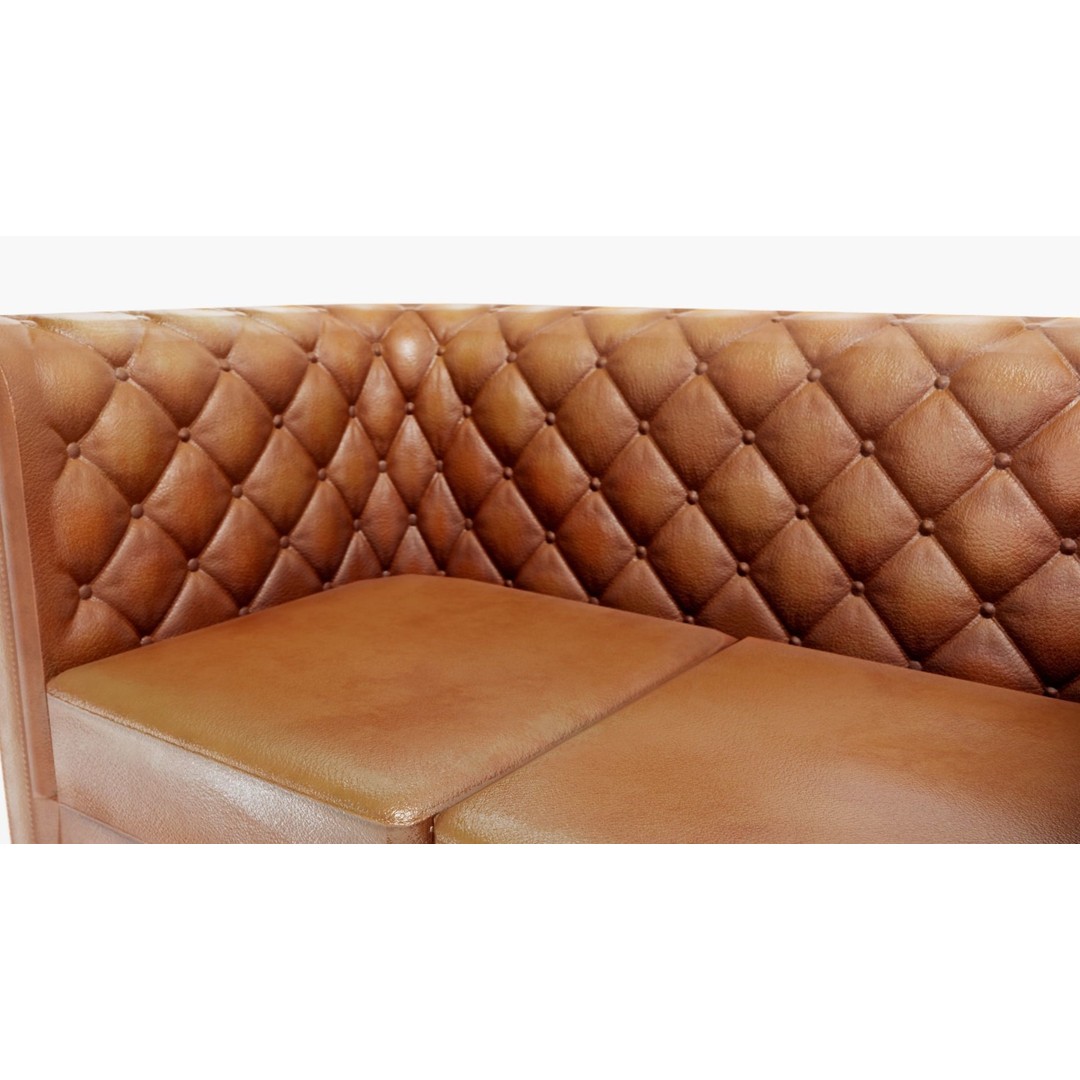 Used Leather Armchair 3D Model – Low Poly PBR Game Asset, FBX - View 10