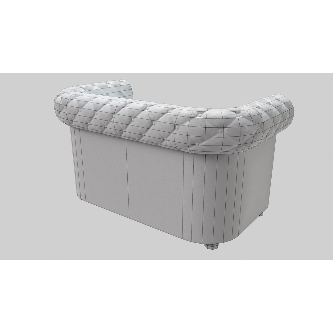 Used Leather Armchair 3D Model – Low Poly PBR Game Asset, FBX - View 15