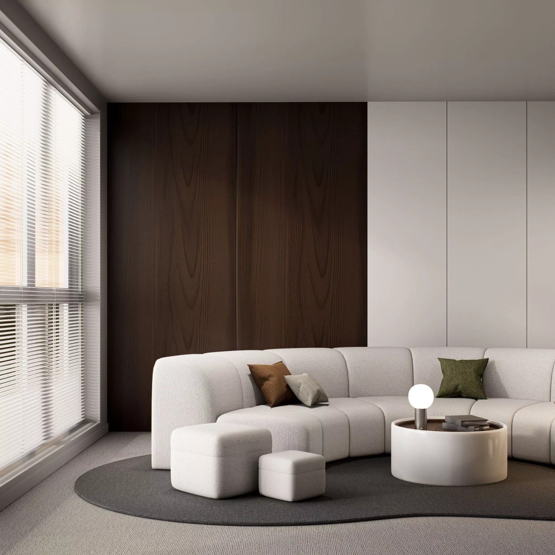 Modern Curved Modular Sofa Set 3D Model – Contemporary Furniture Asset, Blender, FBX - View 7