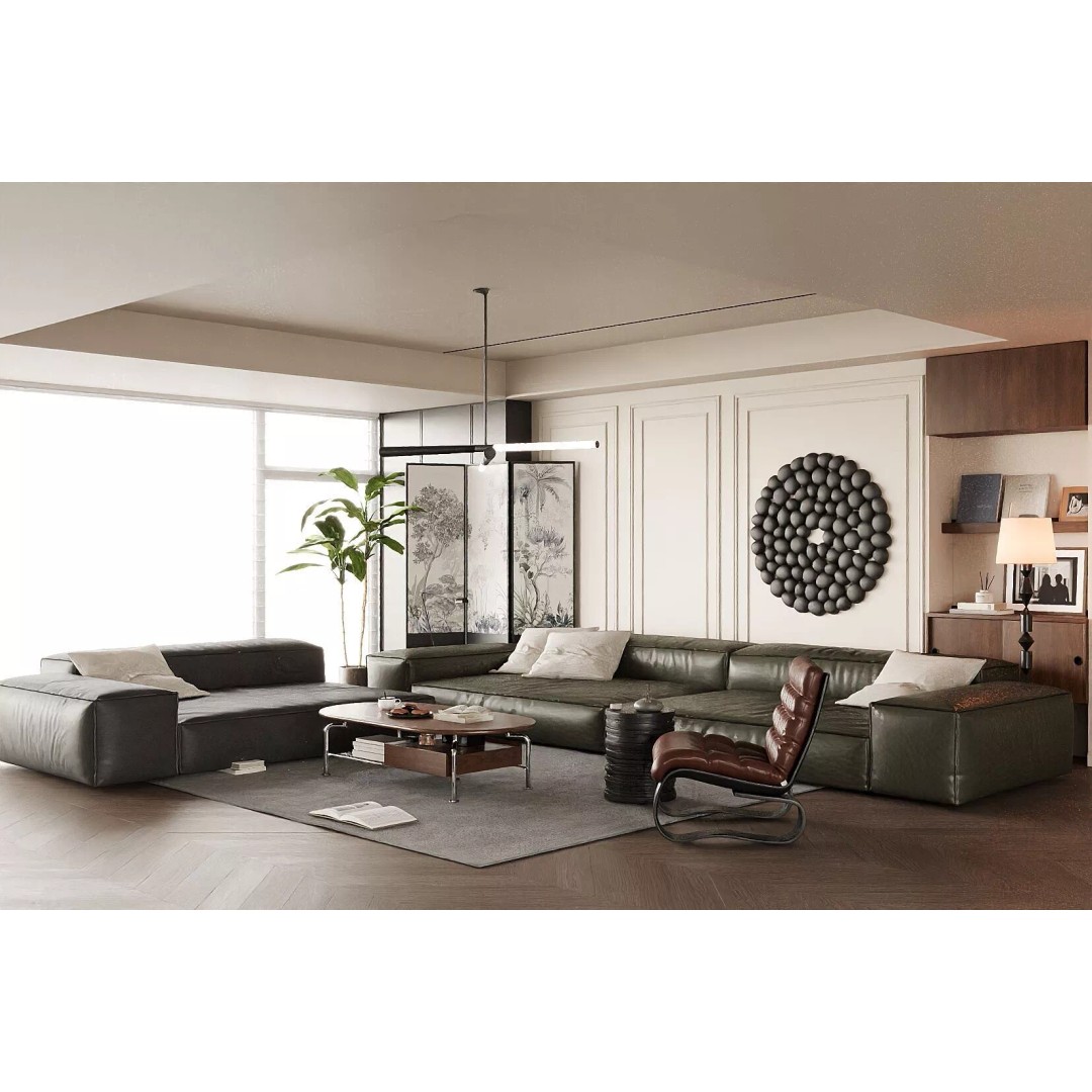 Mid-century Modern Living Room 3D Model – PBR Textures, Multiple Formats - View 3