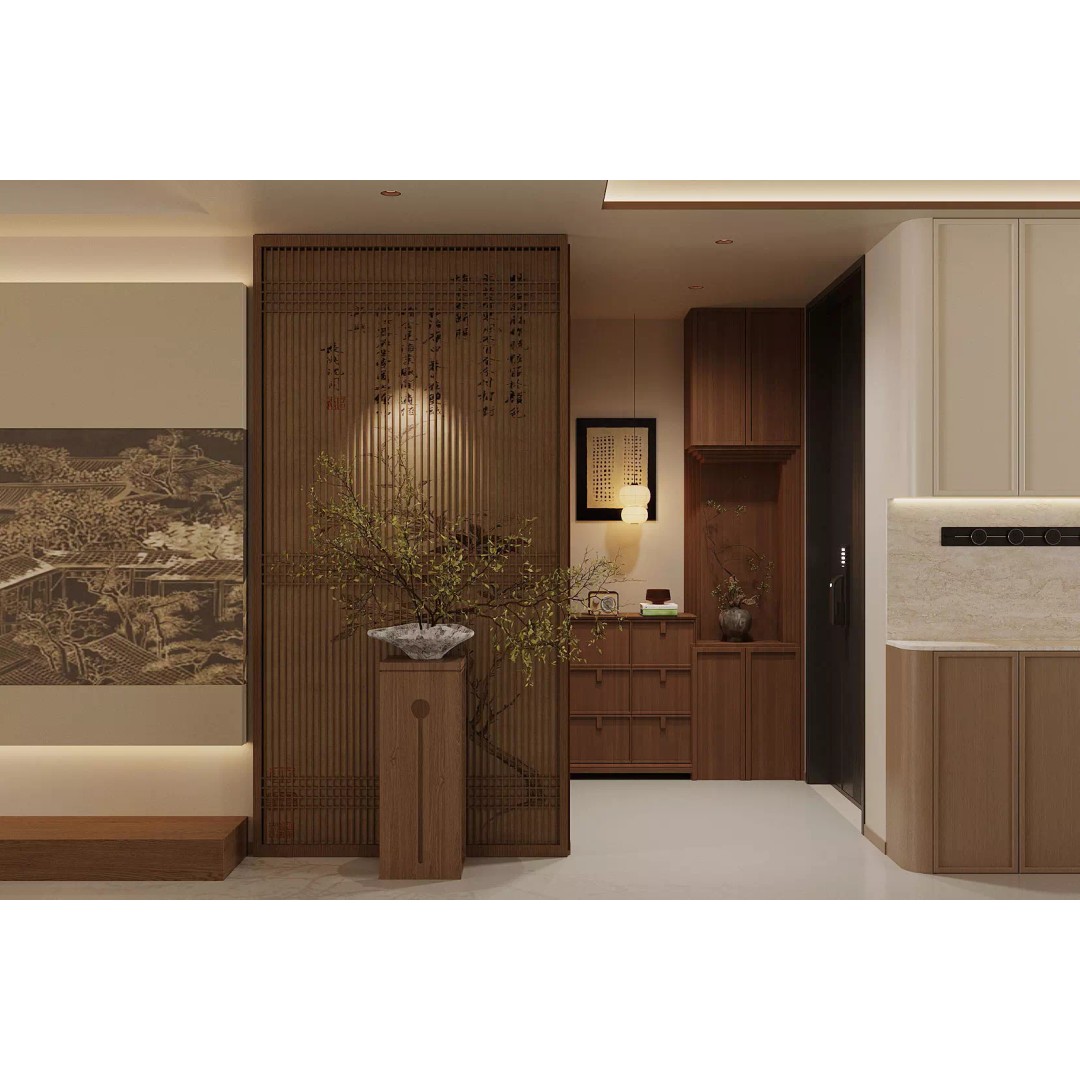 Chinese Style Living and Dining Room 3D Model – Elegant Interior Design, FBX - View 6
