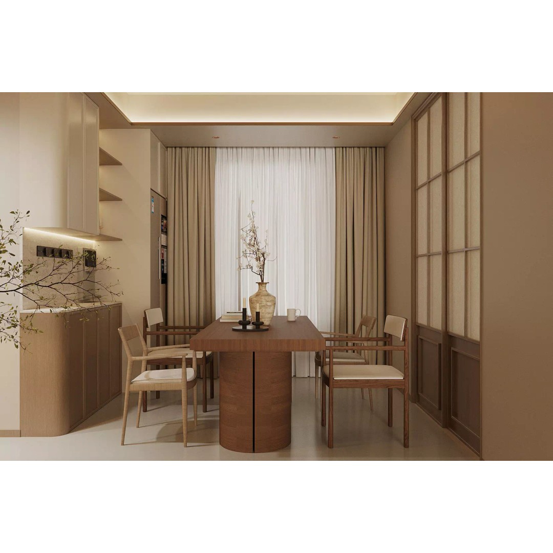 Chinese Style Living and Dining Room 3D Model – Elegant Interior Design, FBX - View 7