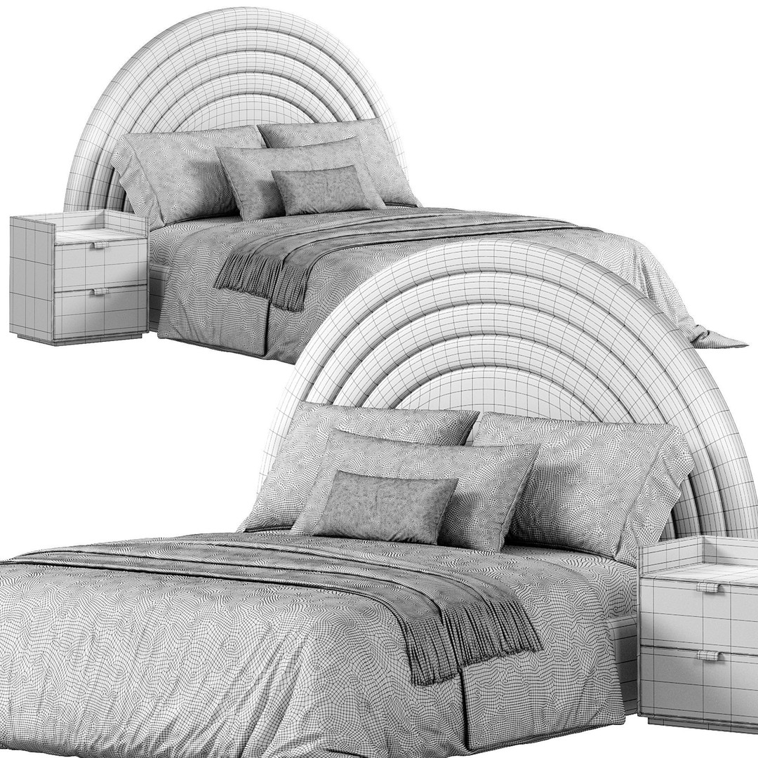 Barbera Bed 3D Model – Modern Furniture Design, OBJ & 3Ds Max