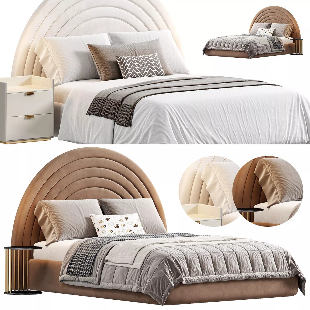 Barbera Bed 3D Model – Modern Furniture Design, OBJ & 3Ds Max - View 2