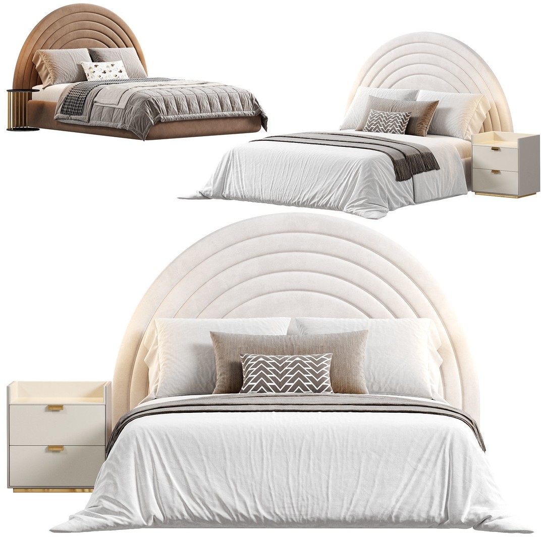Barbera Bed 3D Model – Modern Furniture Design, OBJ & 3Ds Max - View 4