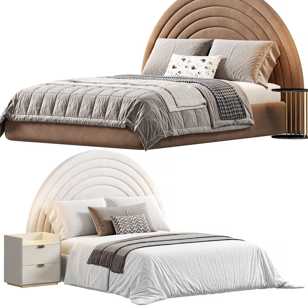 Barbera Bed 3D Model – Modern Furniture Design, OBJ & 3Ds Max - View 8
