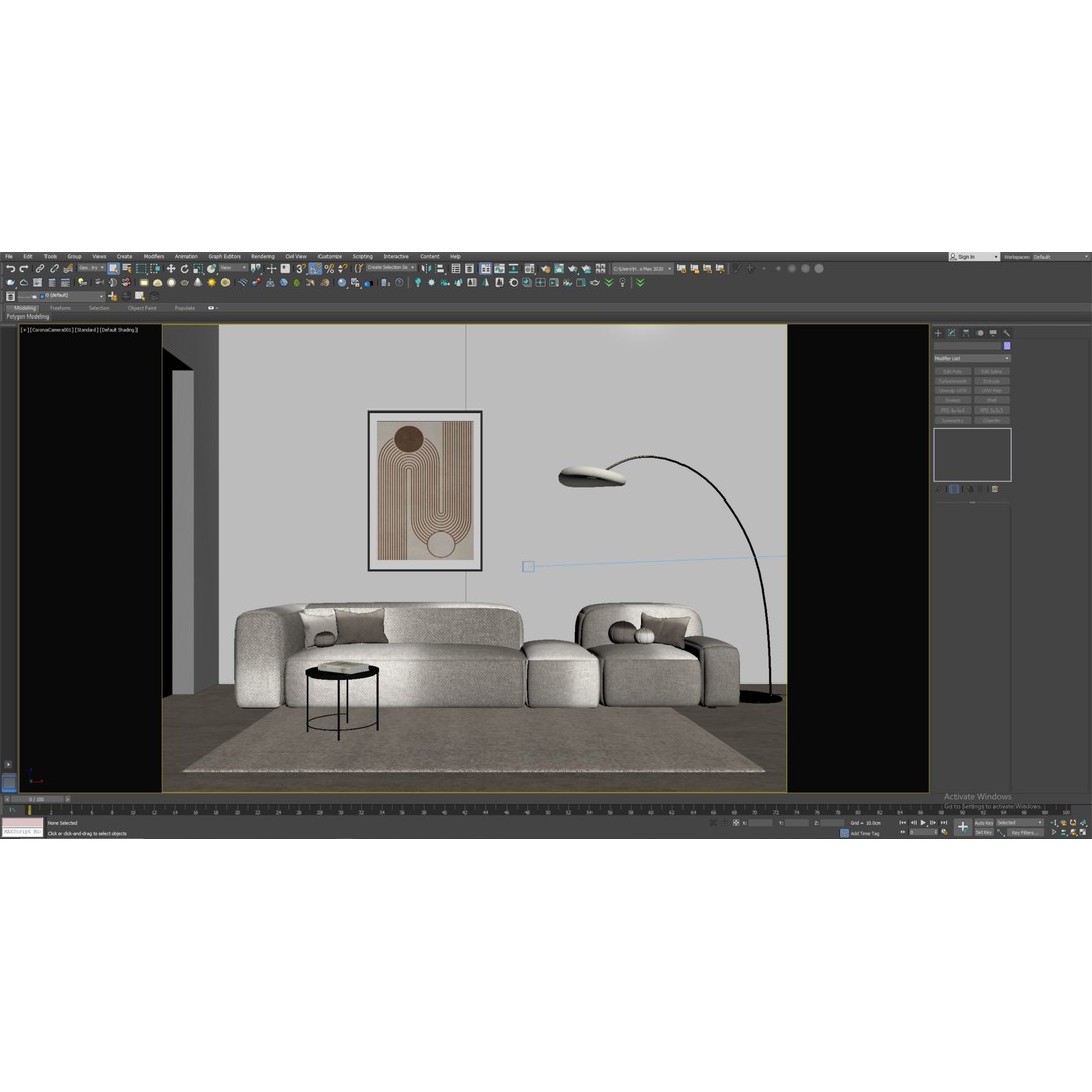 Minimal Living Room 3D Model – Textured Interior Scene, FBX/OBJ - View 5