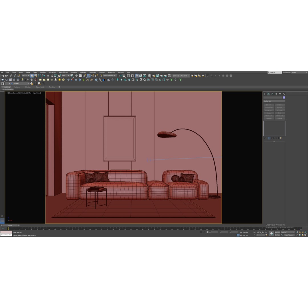 Minimal Living Room 3D Model – Textured Interior Scene, FBX/OBJ - View 6