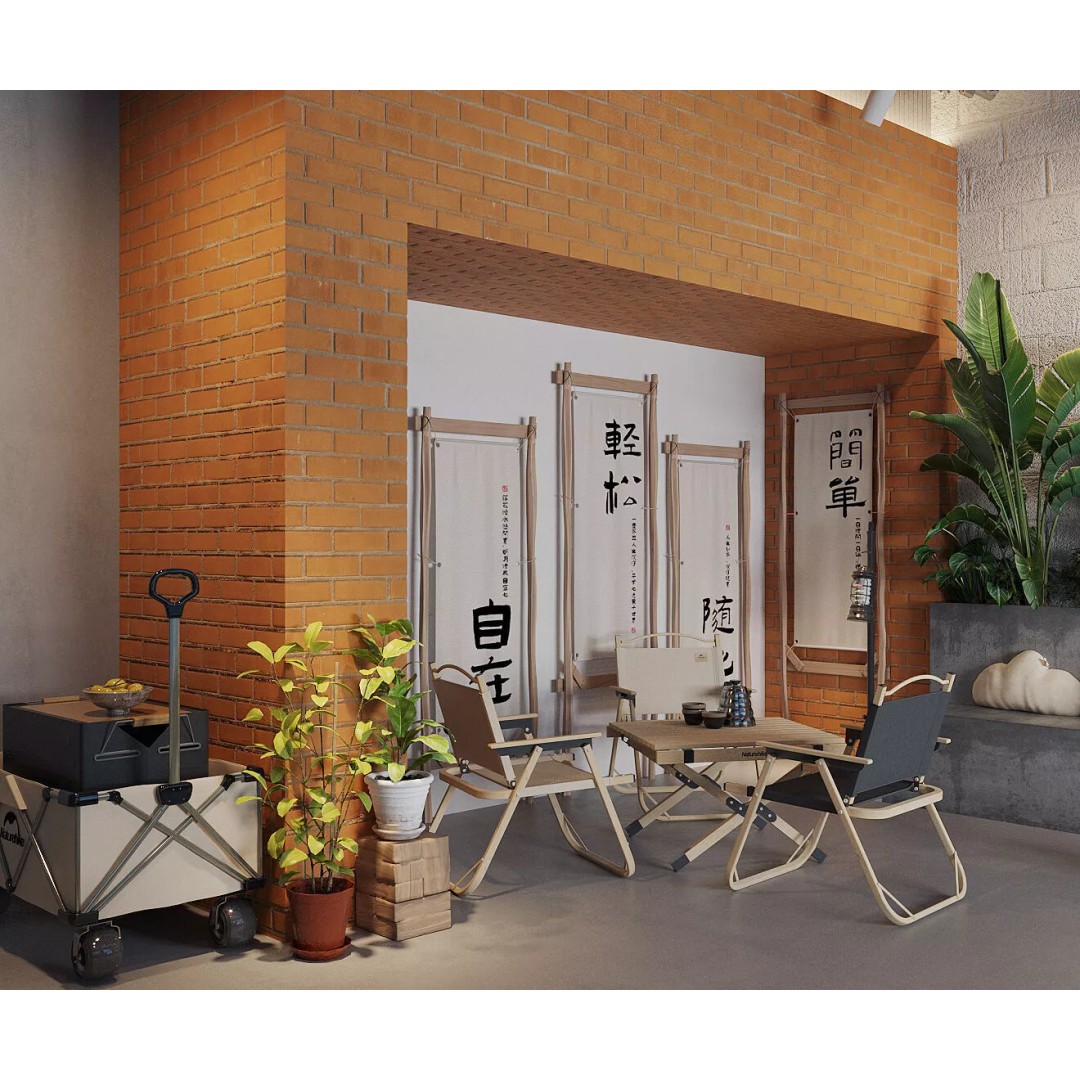 Coffee Shop Space Design 3D Model – Industrial Chair, PBR Textures - View 4