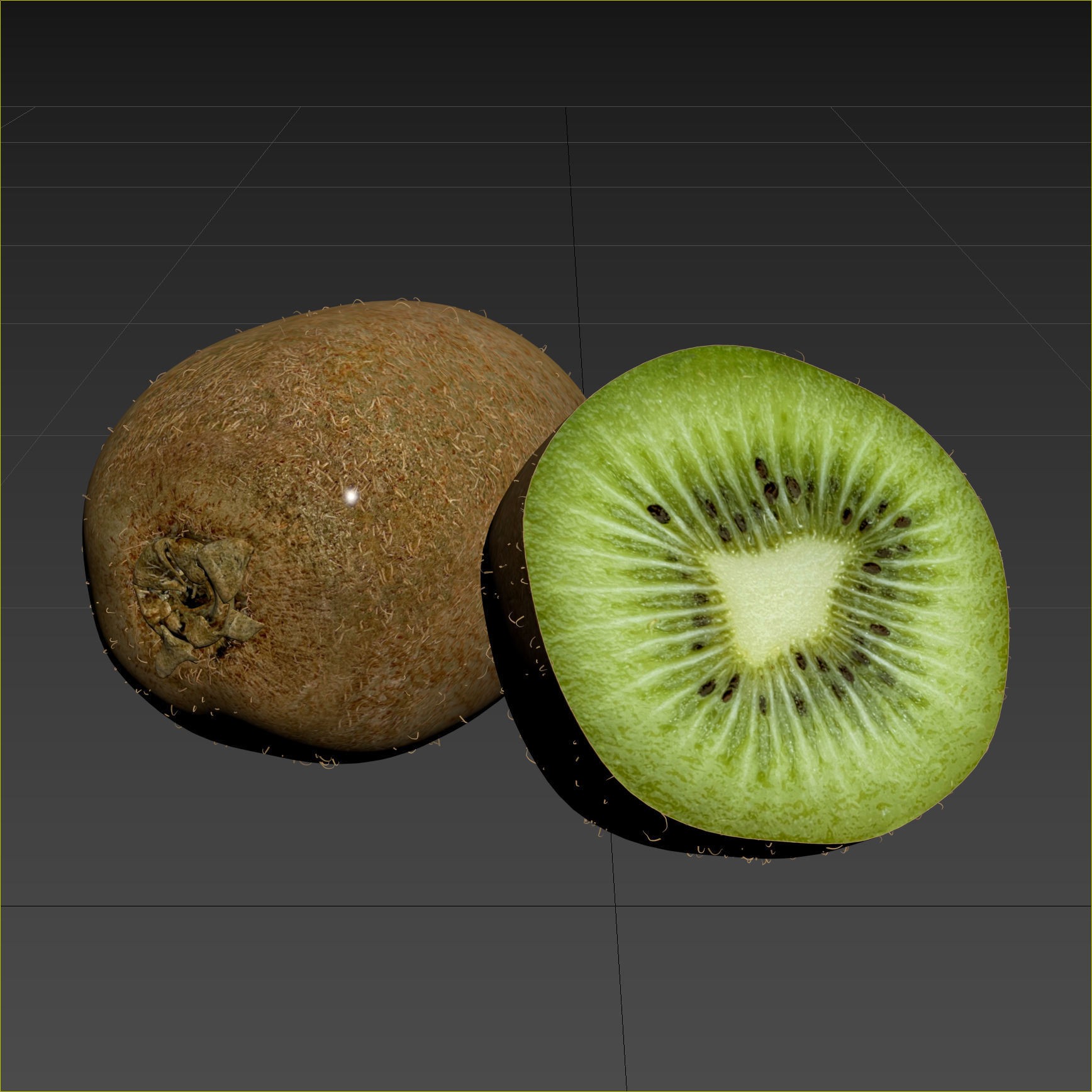 Kiwi Fruit Whole And Cut - PBR Game-Ready 3D Model - View 13