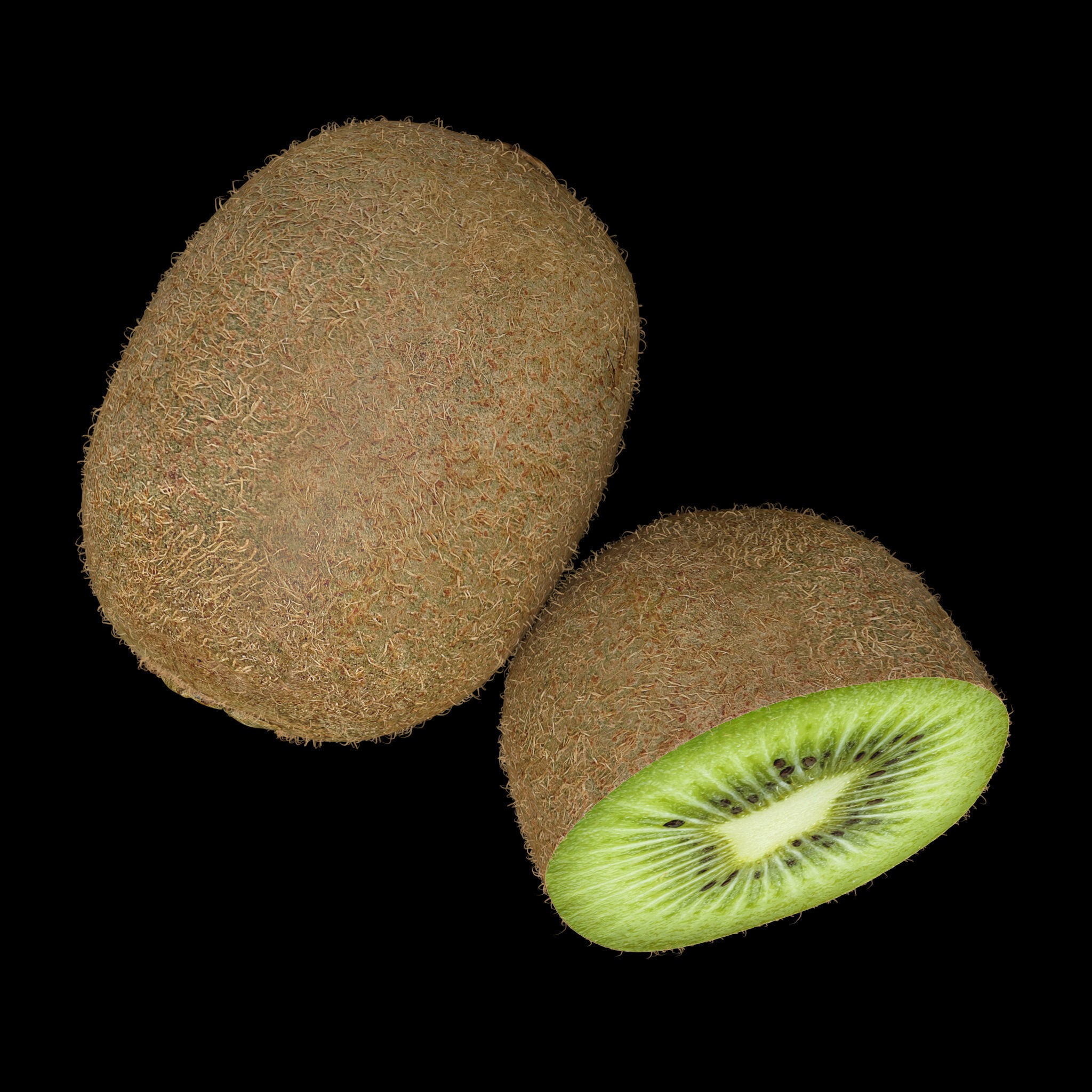 Kiwi Fruit Whole And Cut - PBR Game-Ready 3D Model - View 9