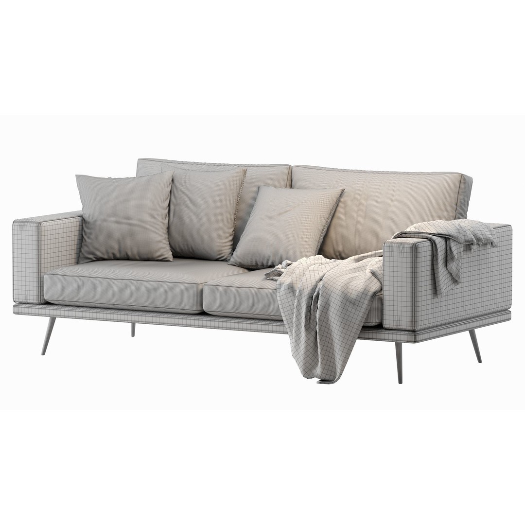 Carlton Sofa 3D Model – Contemporary Design, PBR Textures, OBJ, FBX - View 13