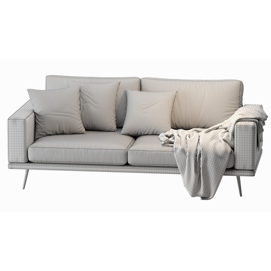 Carlton Sofa 3D Model – Contemporary Design, PBR Textures, OBJ, FBX - View 15