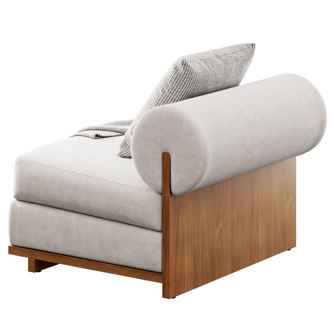 Moving Mountains Slipper Chair 3D Model – Modern Fabric Armchair, FBX