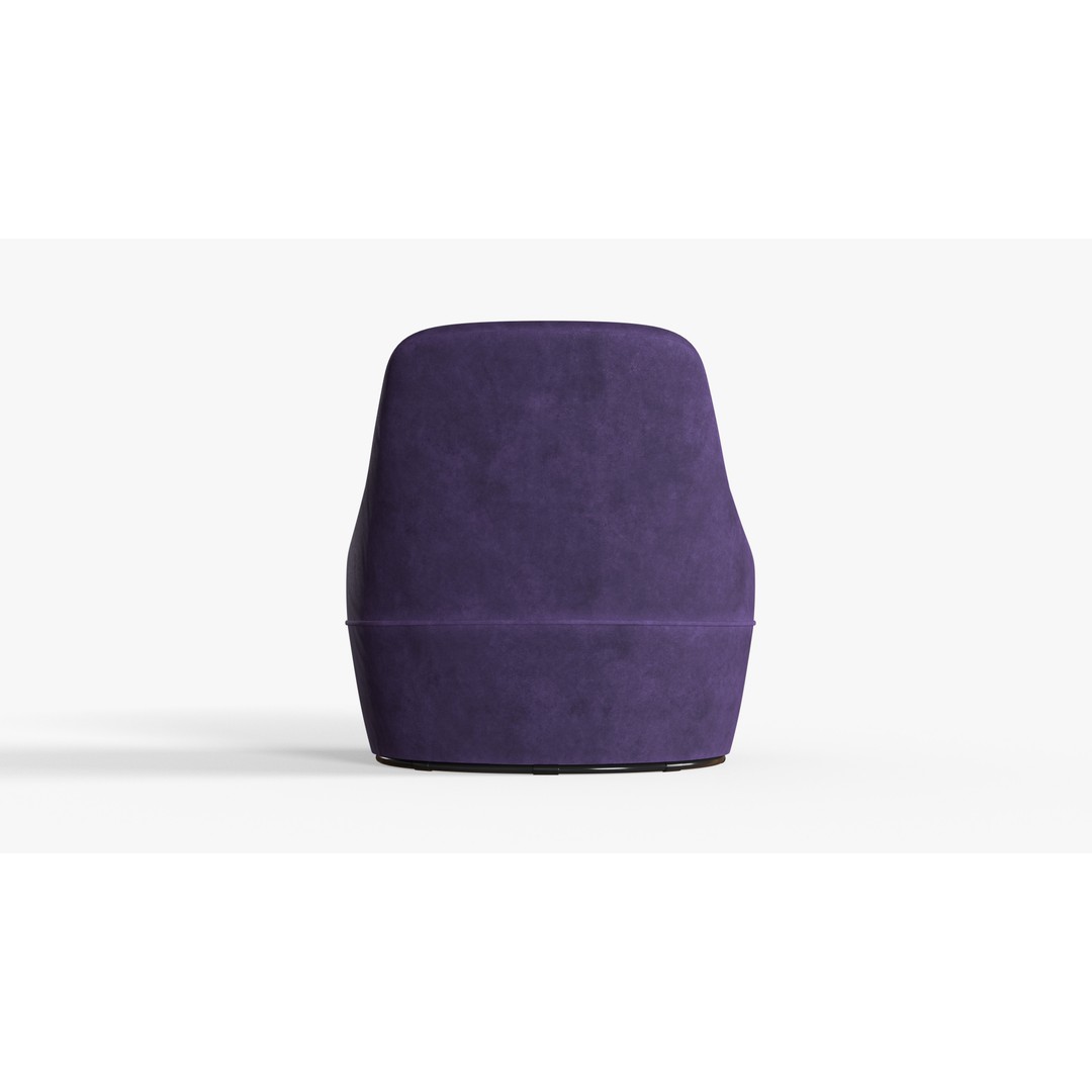 Purple Fabric Chair 3D Model – High-Quality PBR Interior Asset, FBX - View 4