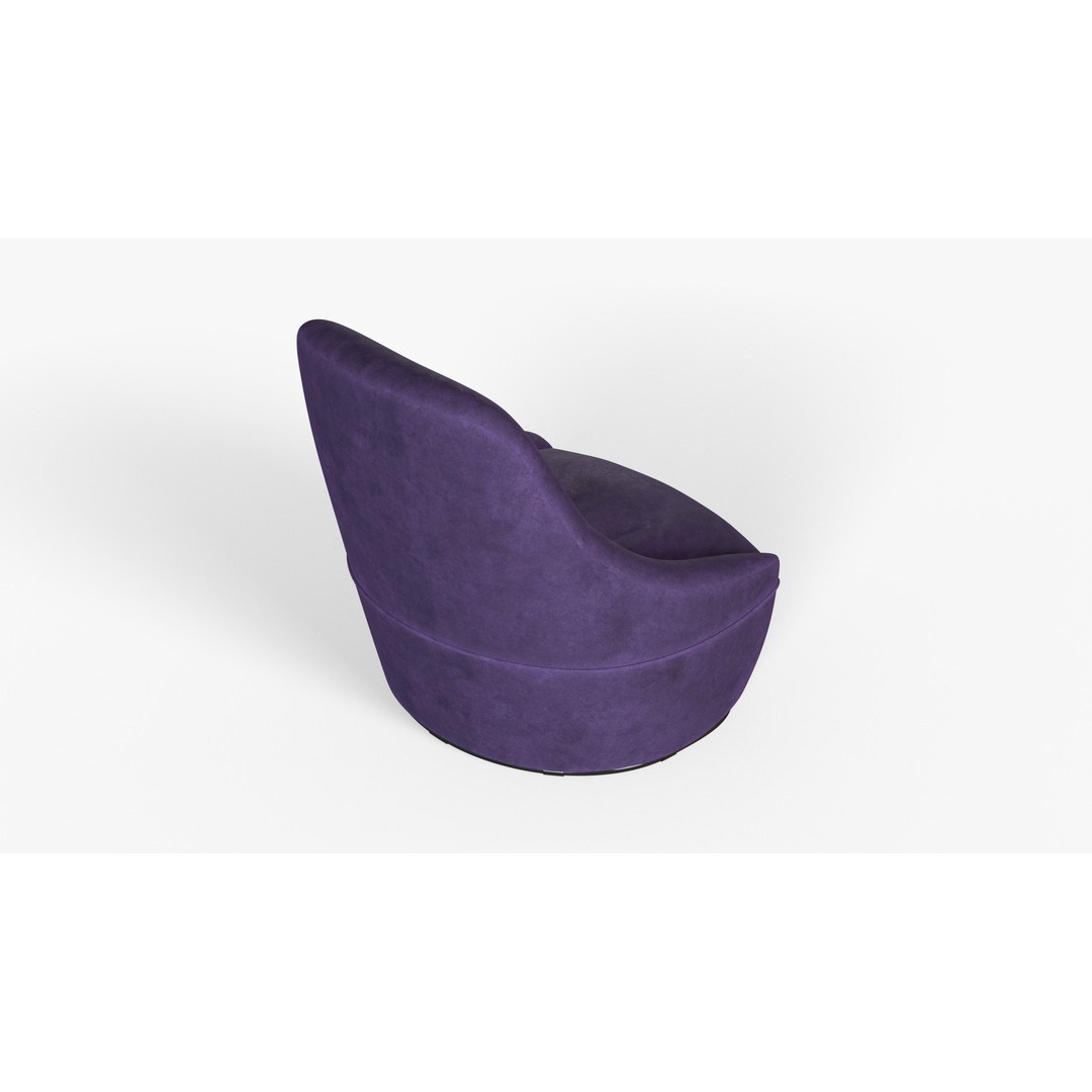 Purple Fabric Chair 3D Model – High-Quality PBR Interior Asset, FBX - View 5