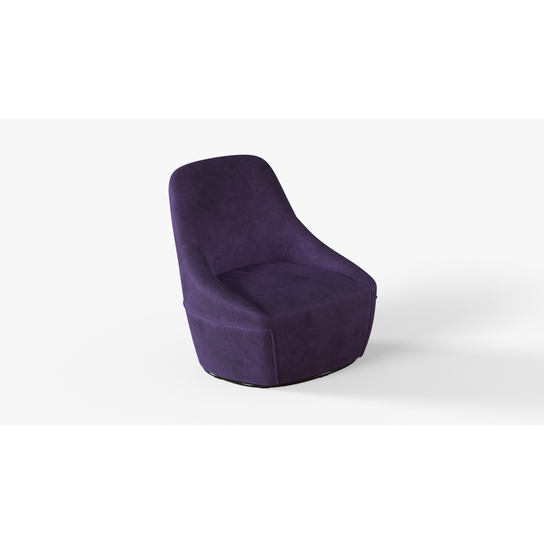 Purple Fabric Chair 3D Model – High-Quality PBR Interior Asset, FBX - View 6
