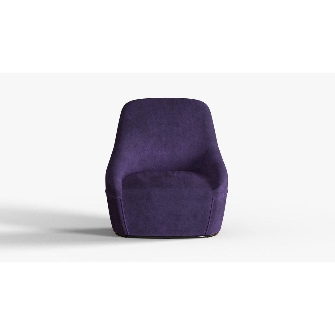 Purple Fabric Chair 3D Model – High-Quality PBR Interior Asset, FBX - View 7