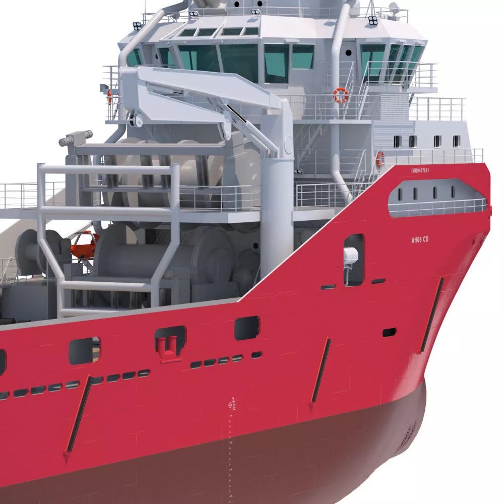 75 m AHTS Supply Vessel 3D Model – High Poly, PBR Textures, FBX - View 10