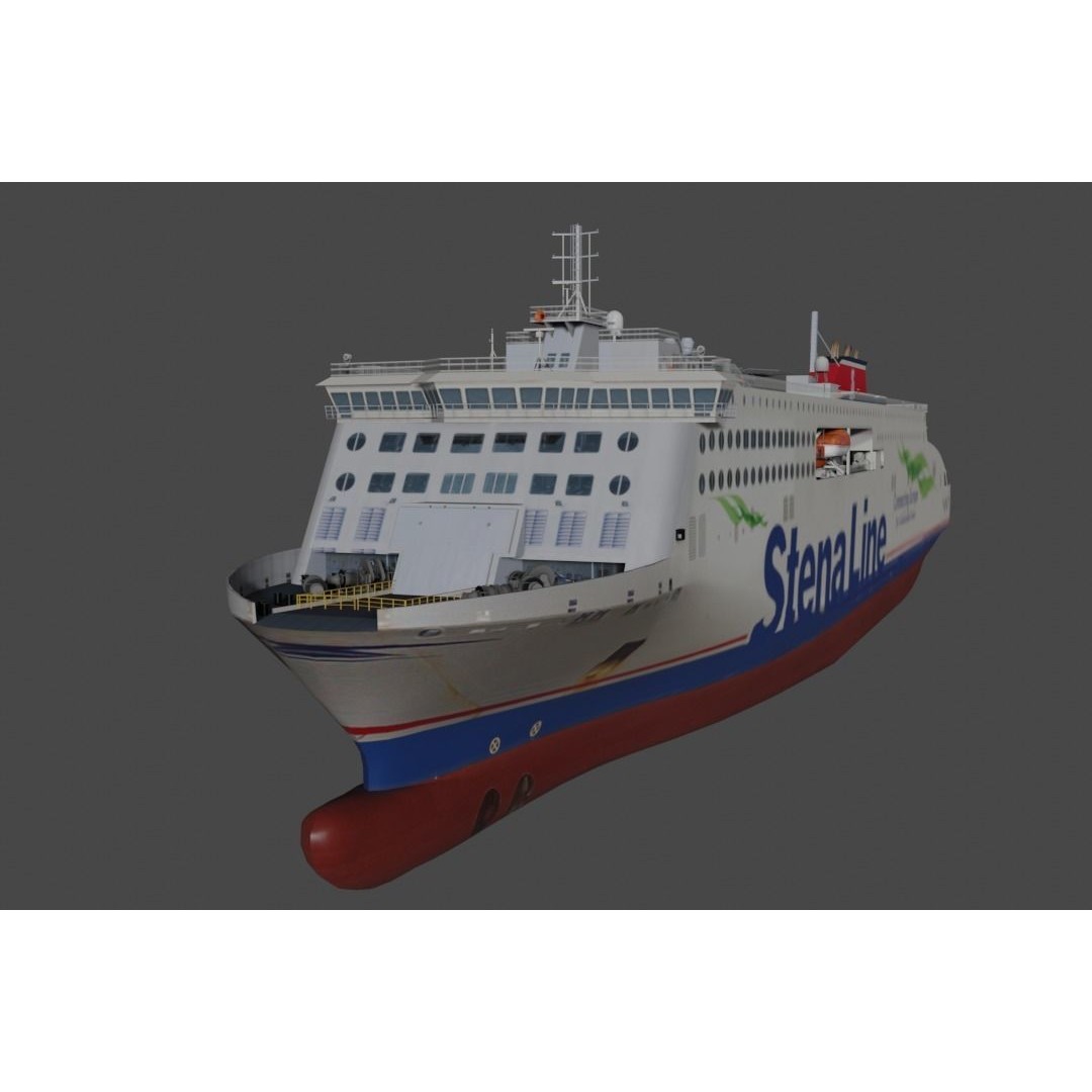Stena Edda 3D Model – Low Poly Passenger Ship, FBX, OBJ - View 4