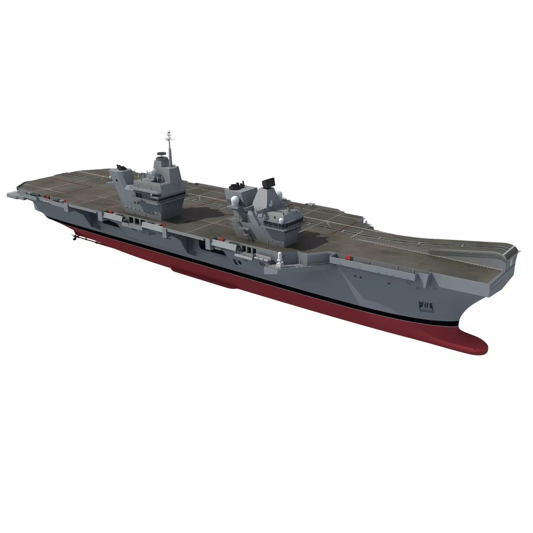 HMS Queen Elizabeth 3D Model – High Detail Military Vessel, FBX - View 2