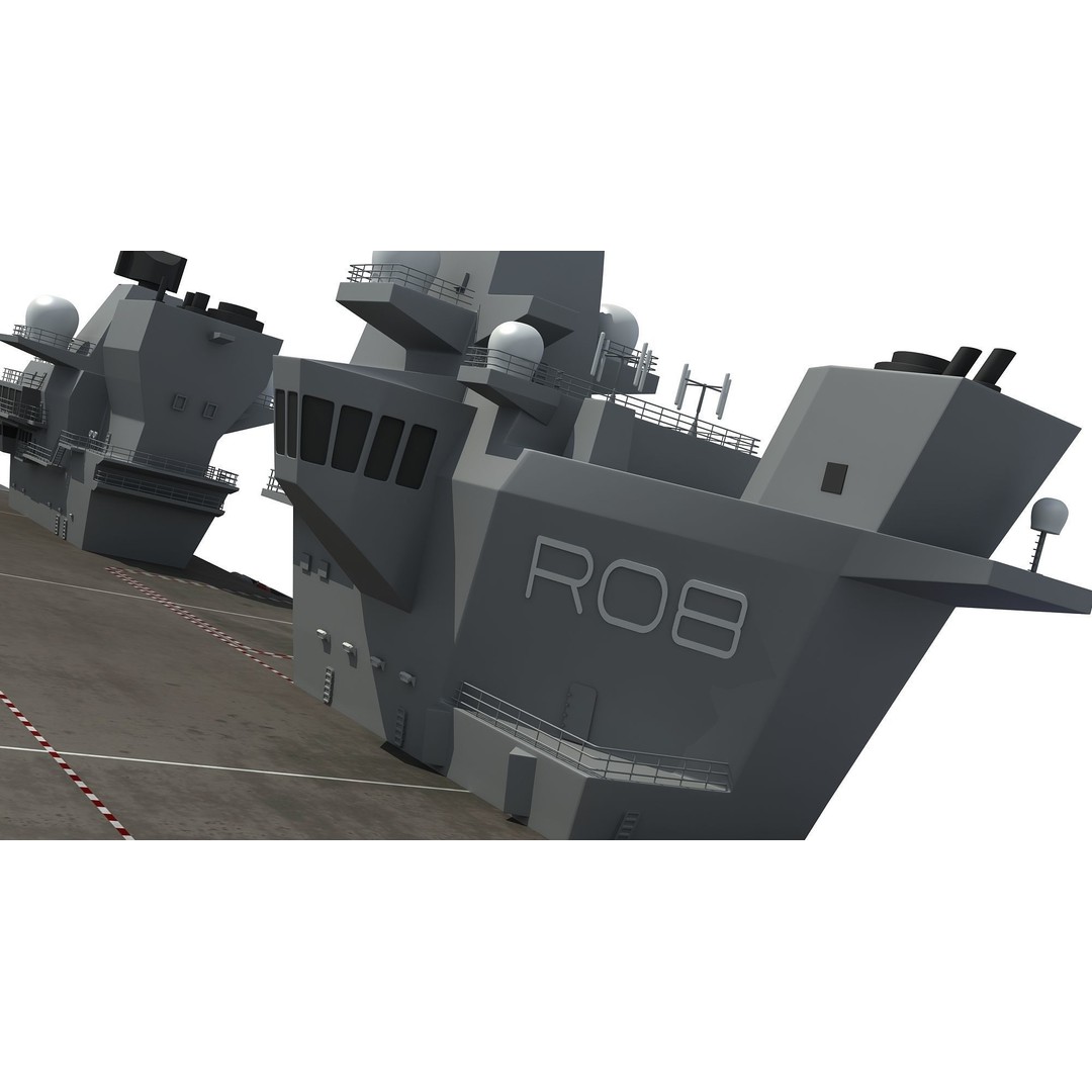 HMS Queen Elizabeth 3D Model – High Detail Military Vessel, FBX - View 21