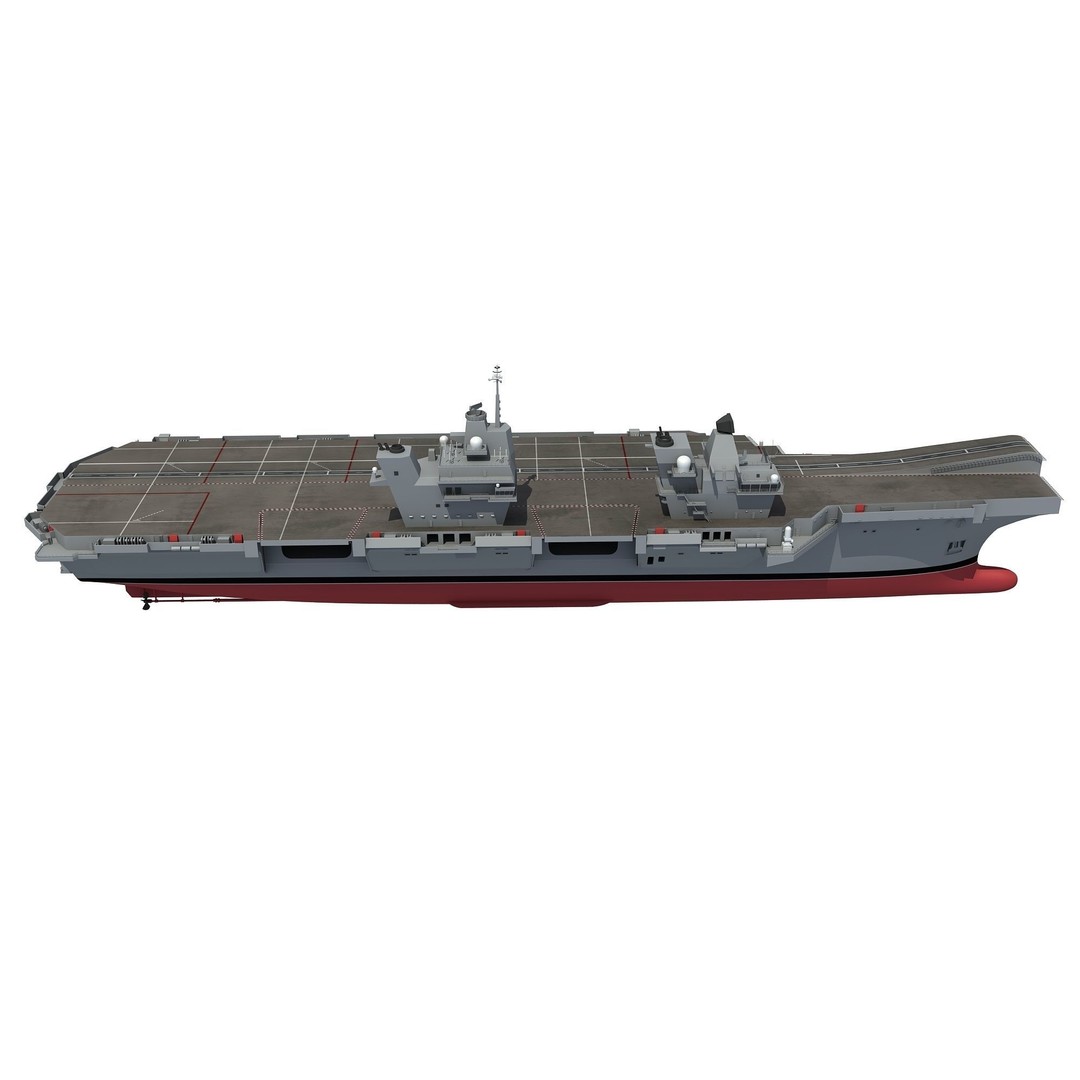 HMS Queen Elizabeth 3D Model – High Detail Military Vessel, FBX - View 3