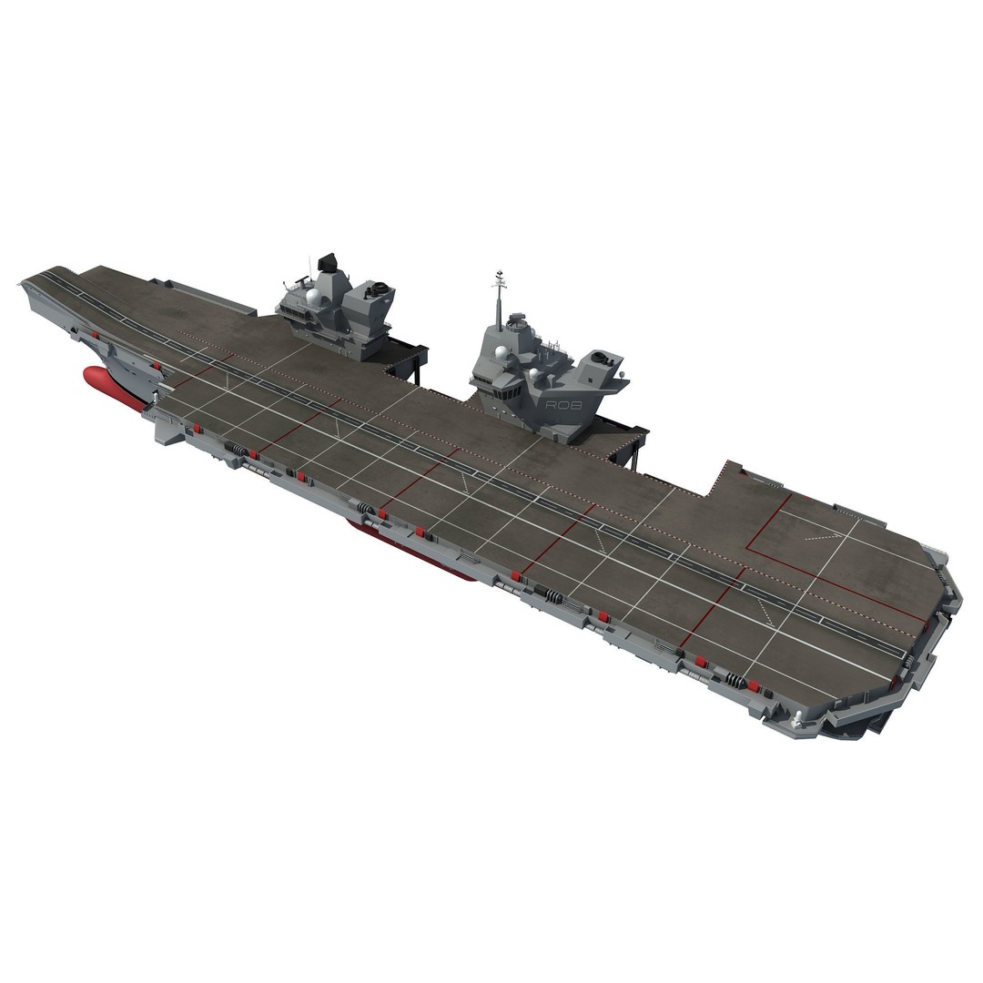 HMS Queen Elizabeth 3D Model – High Detail Military Vessel, FBX - View 5