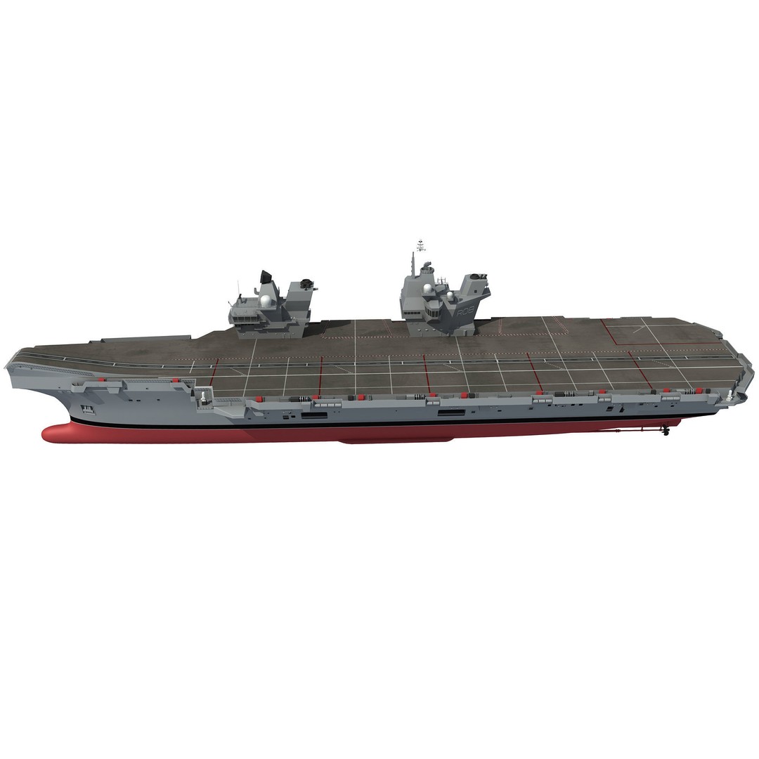 HMS Queen Elizabeth 3D Model – High Detail Military Vessel, FBX - View 6